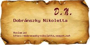 Dobránszky Nikoletta névjegykártya
