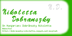 nikoletta dobranszky business card