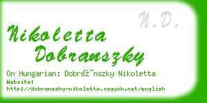 nikoletta dobranszky business card